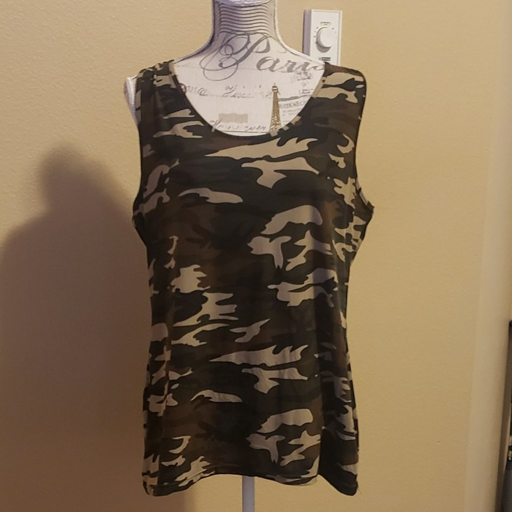 Camo Racer Back Tank Top 3X